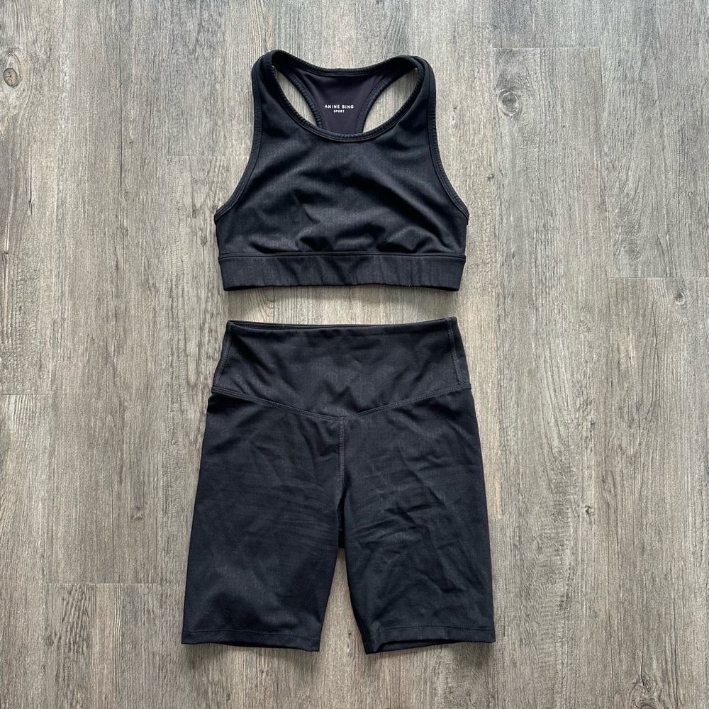ANINE BING SPORT Monogram Matching Set (Biker Short and Top)